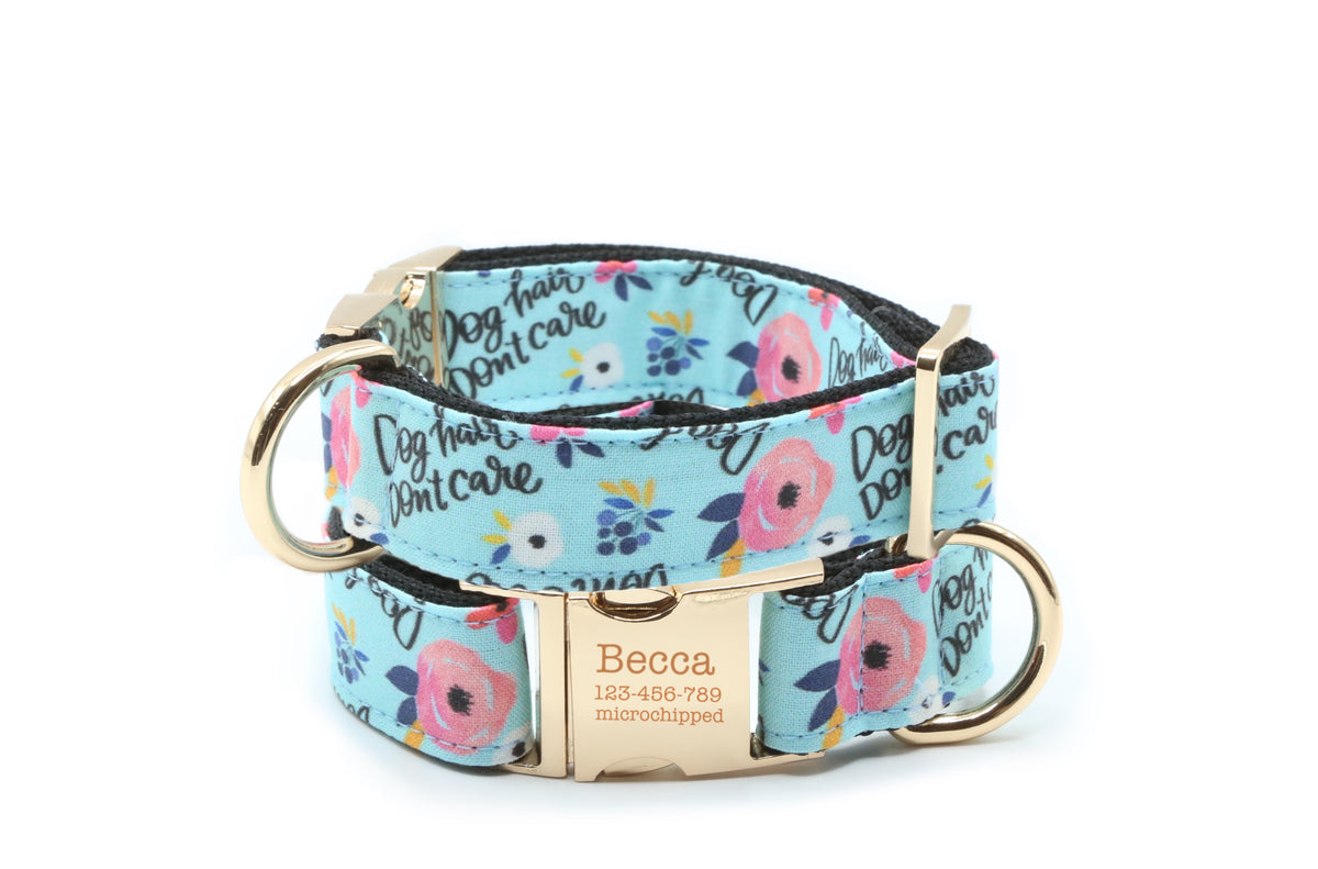 Dog Hair Don't Care Floral Dog Collar