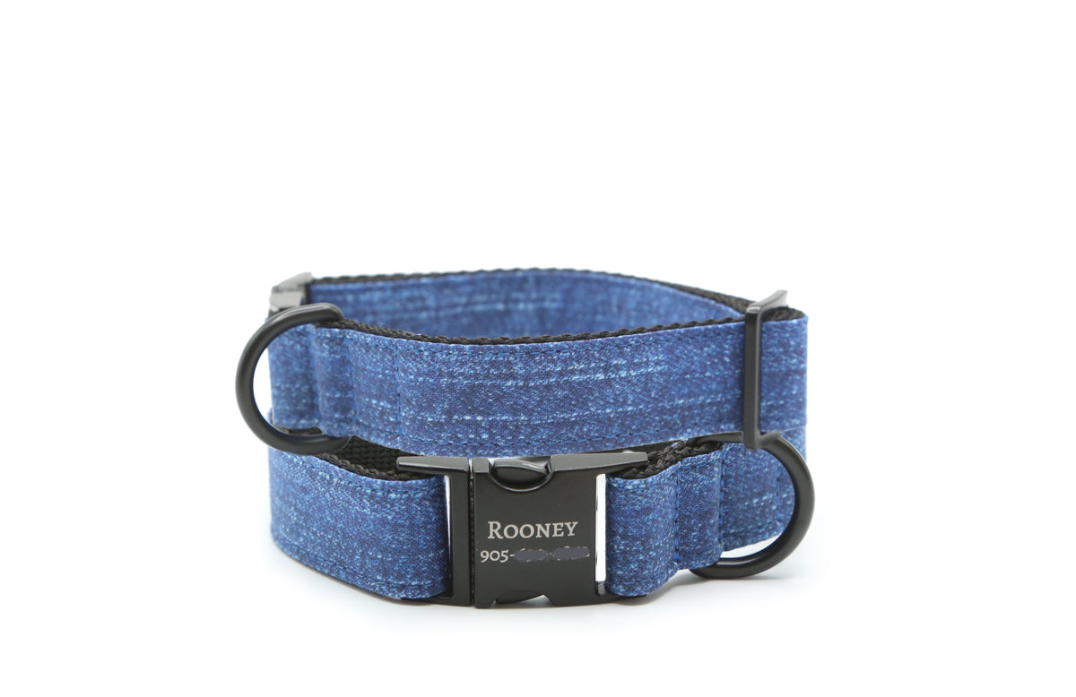 Faux Denim dog collar