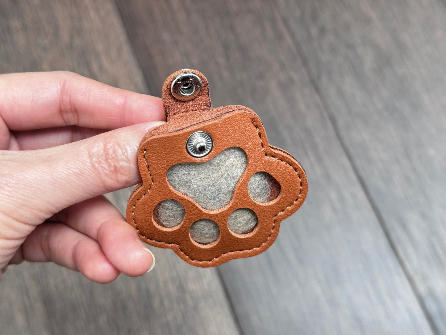 Pet hair memorial keychain charm