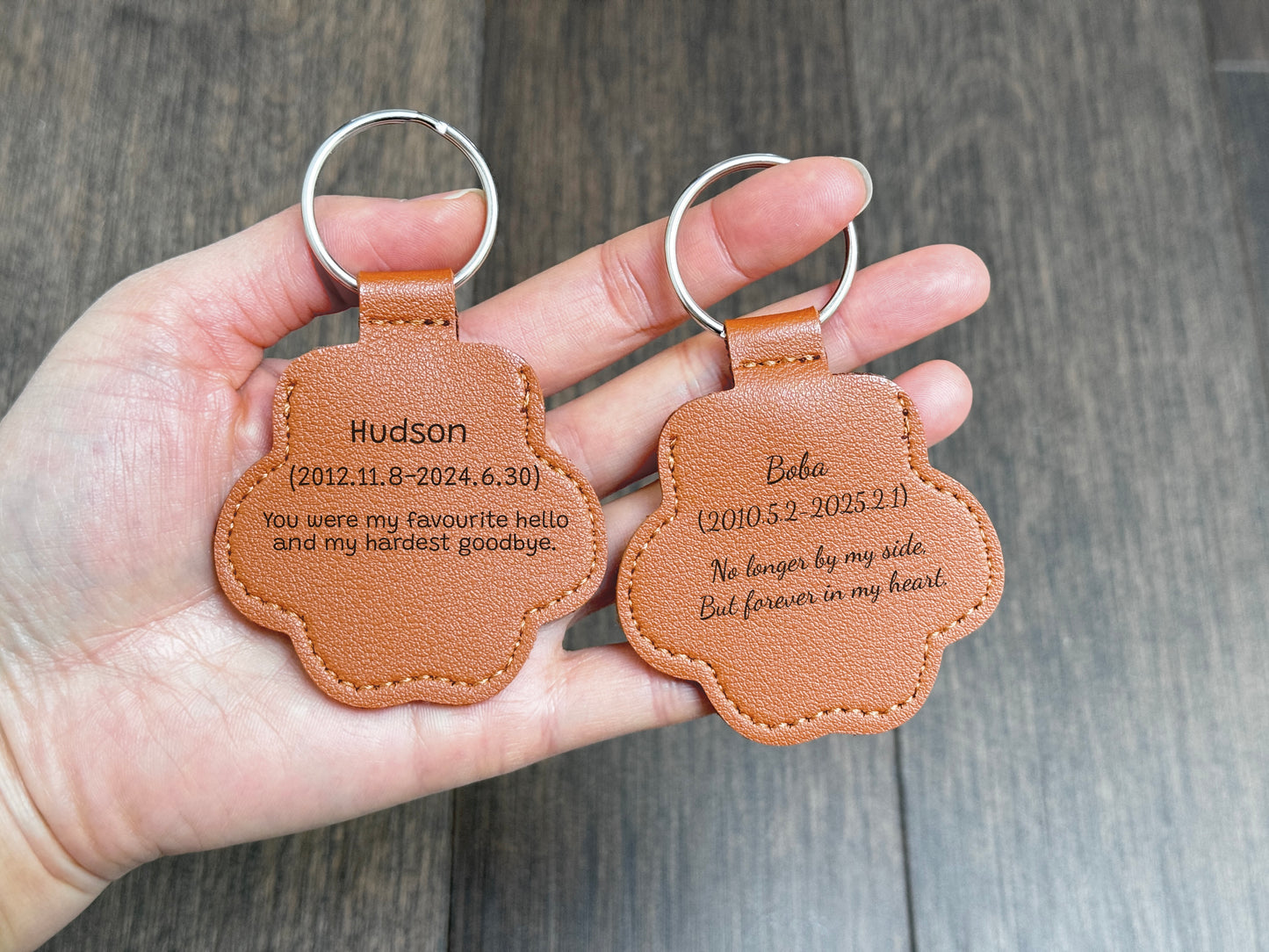 Pet hair memorial keychain charm