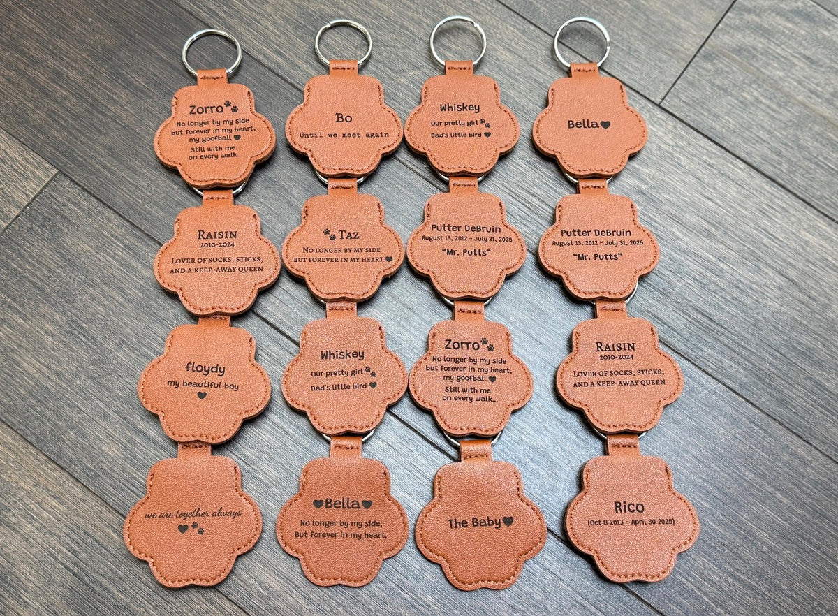 Pet hair memorial keychain charm