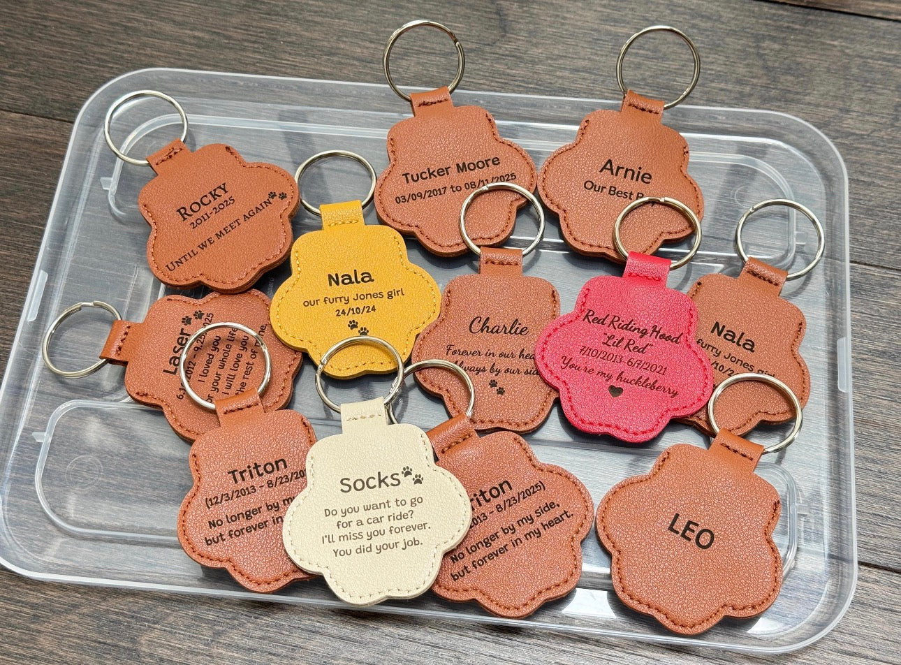 Pet hair memorial keychain charm
