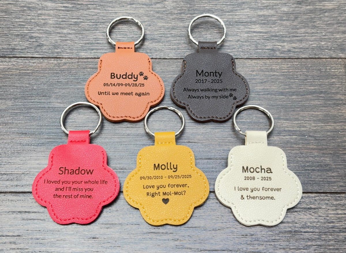 Pet hair memorial keychain charm