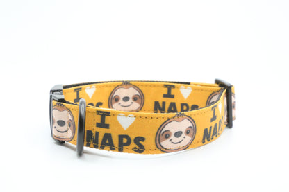 I Heart Naps Sloth Dog Collar