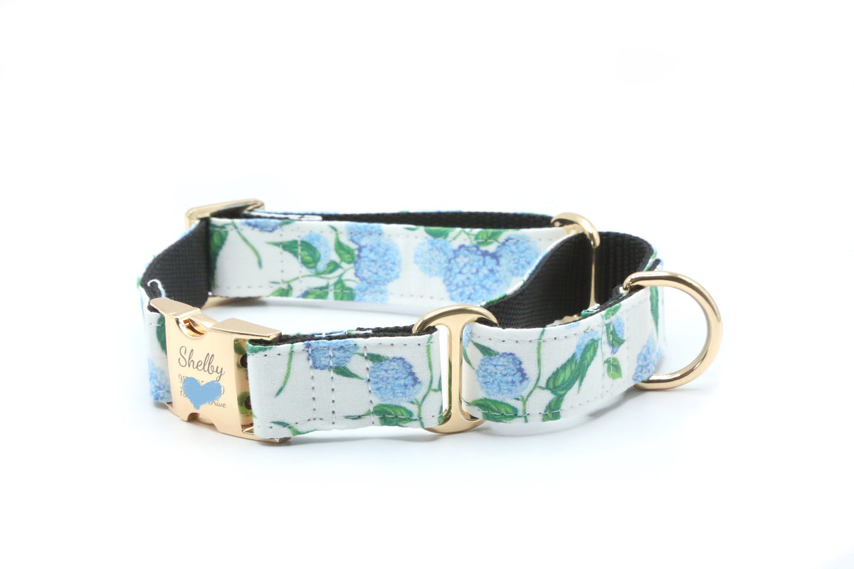Blue Hydrangea Dog Collar