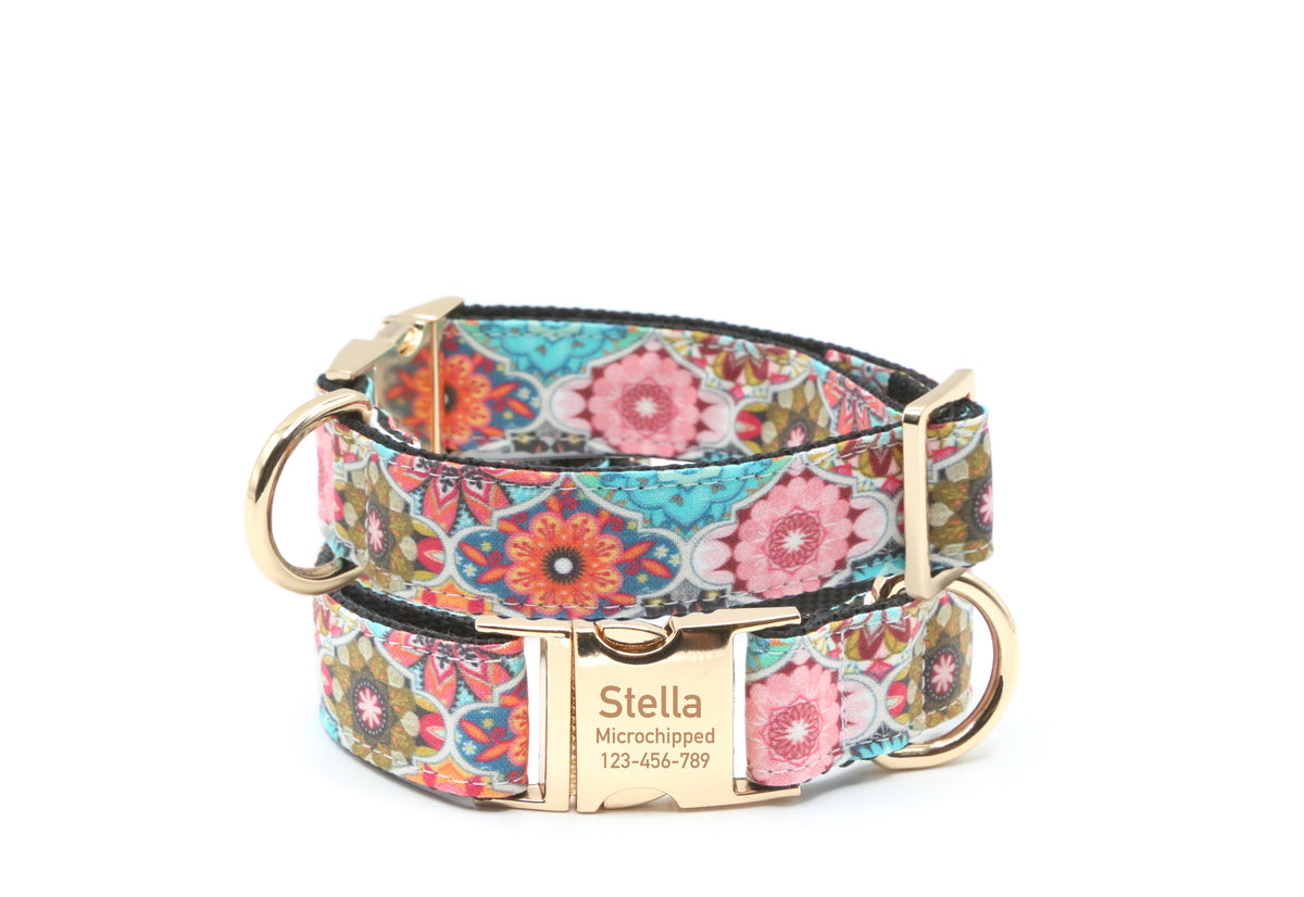 Moroccan Tiles Dog Collar