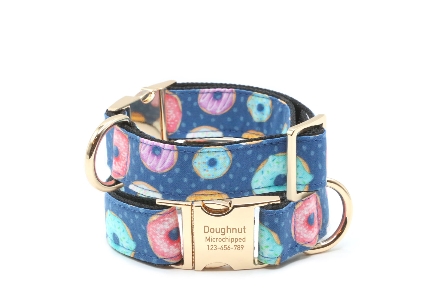Glazed Donuts On Blue dog collar