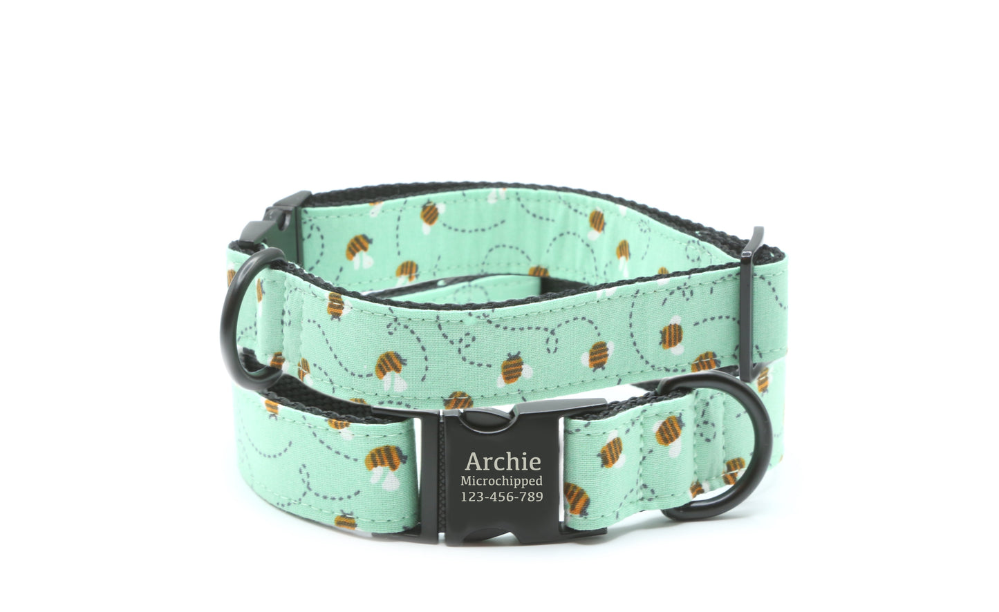 Bee Happy dog collar