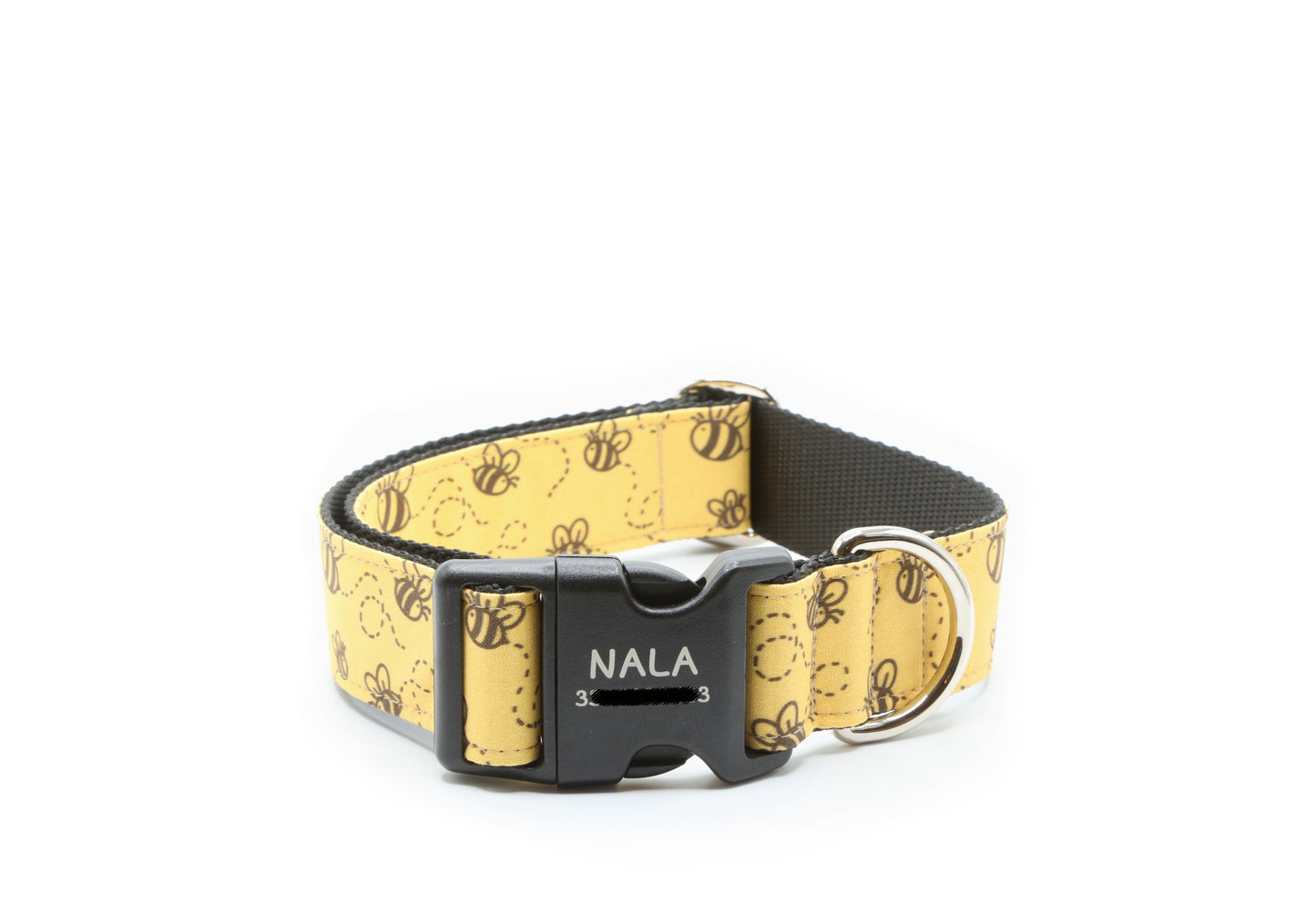 Bee Happy dog collar