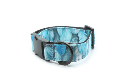 Blue & Black Feather Dog Collar