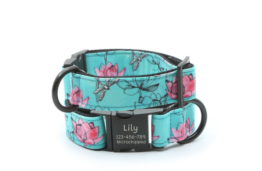 Lotus & Dragonfly Dog Collar