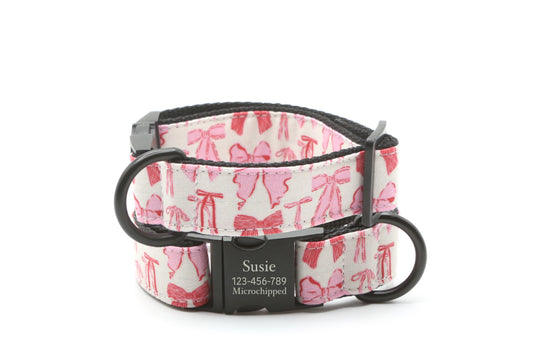 Pink Bow Tie dog collar