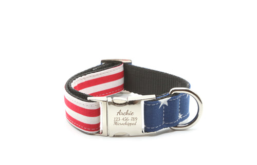 American flag dog collar