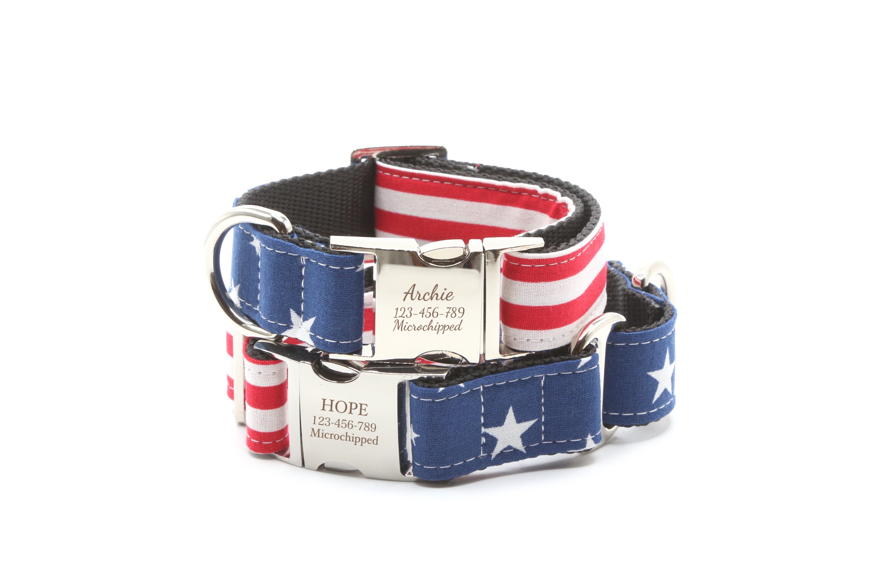 American flag dog collar