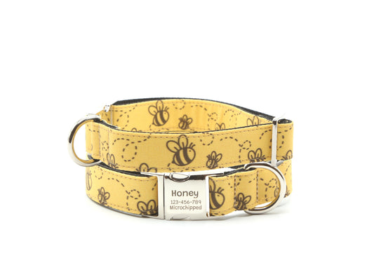 Bee Happy dog collar