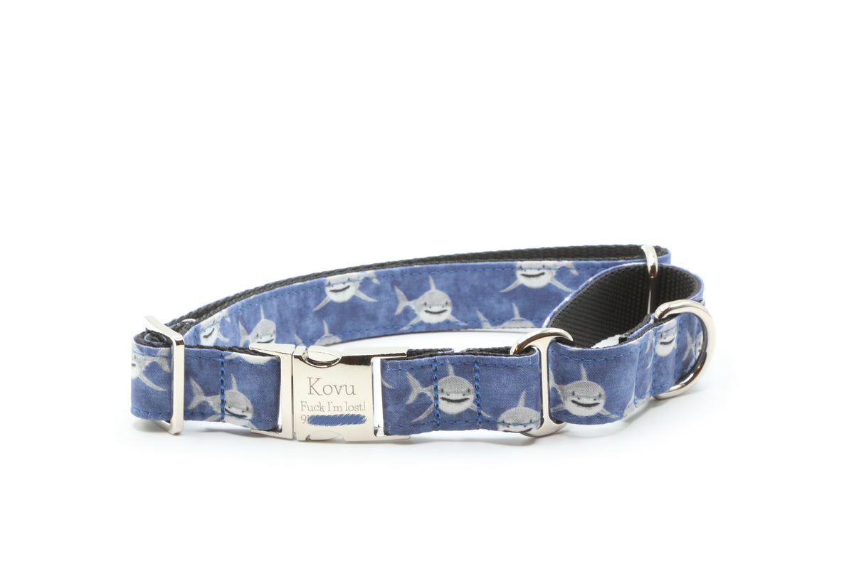 Watercolor Great White Shark Dog Collar