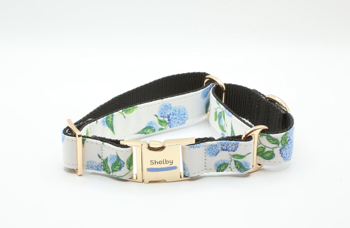 Blue Hydrangea Dog Collar