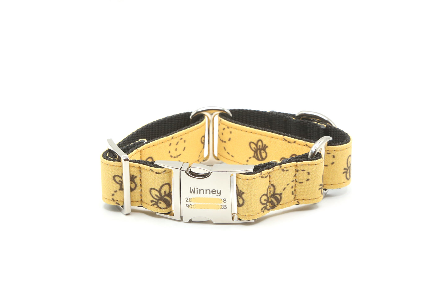 Bee Happy dog collar