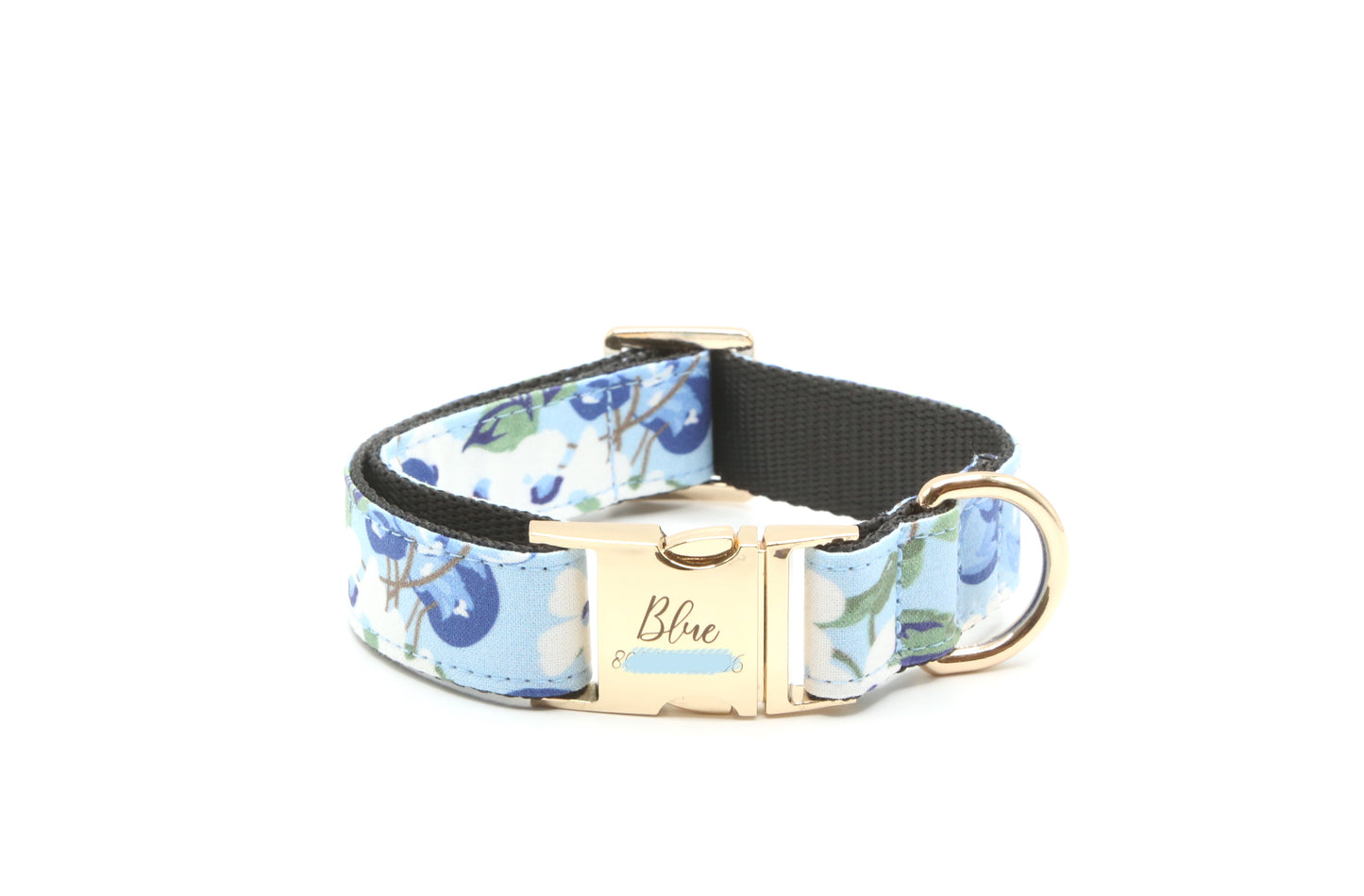 Blueberry floral dog collar