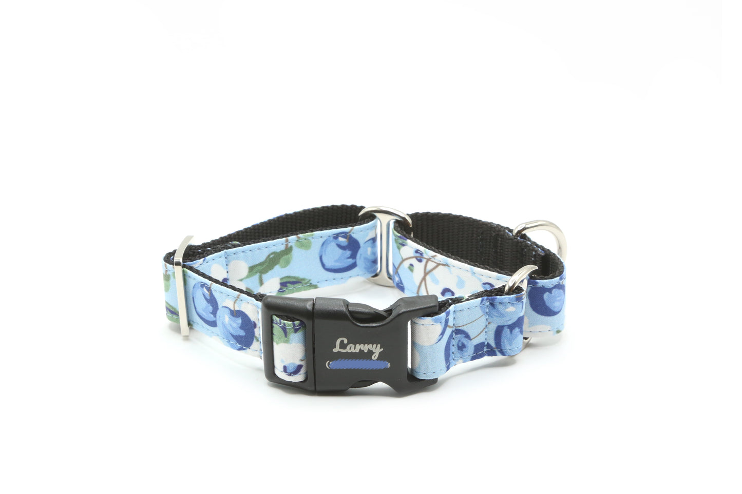 Blueberry floral dog collar