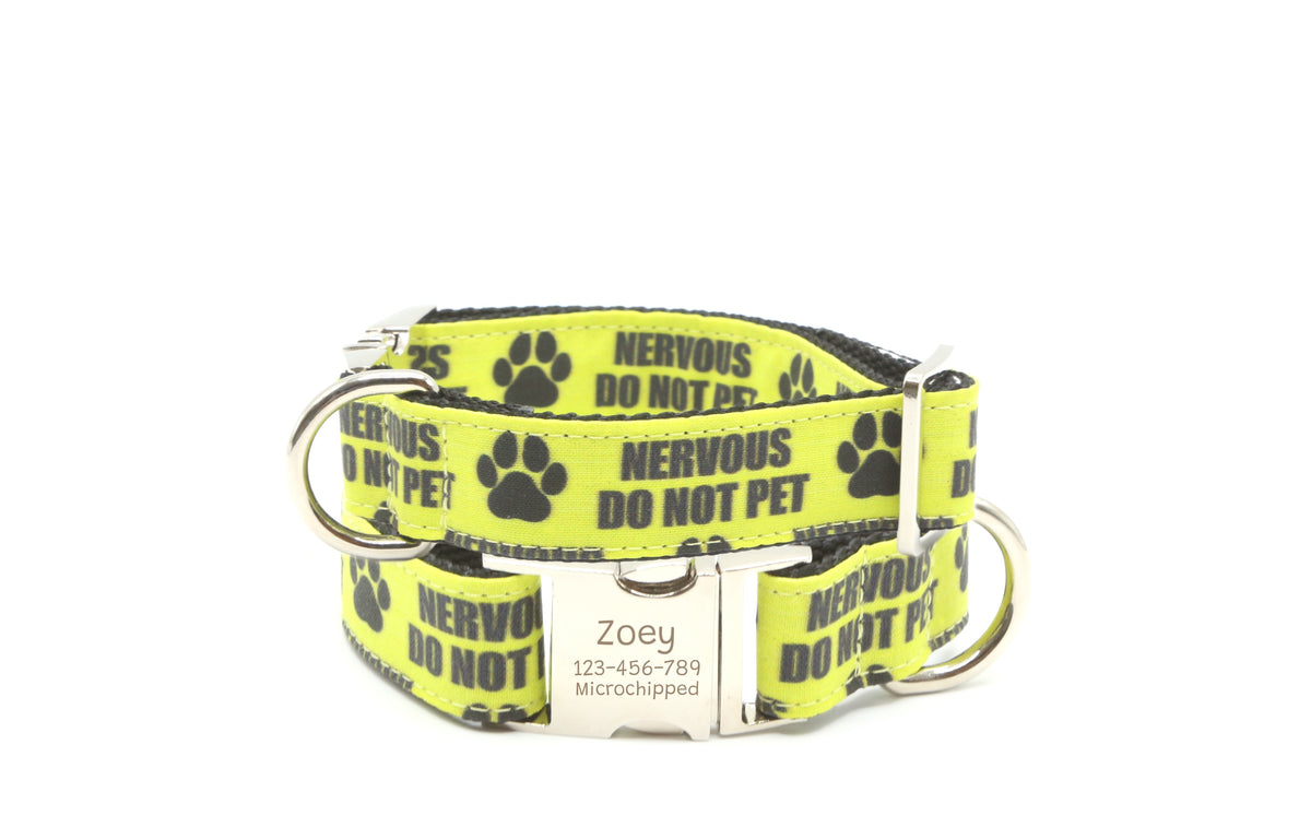 Nervous Do Not Pet Dog Collar