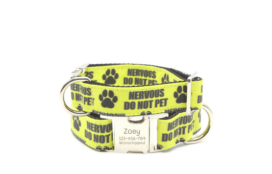 Nervous Do Not Pet Dog Collar