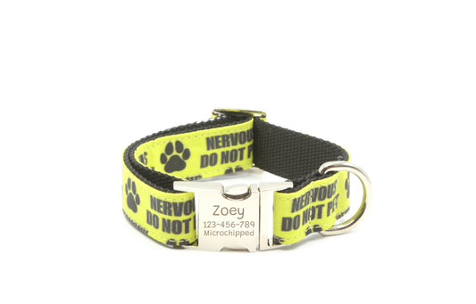 Nervous Do Not Pet Dog Collar