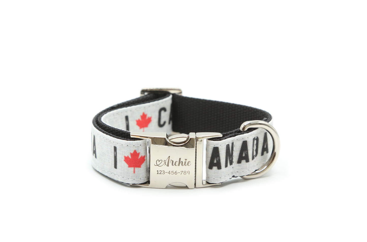 I Love Canada patrotic dog collar