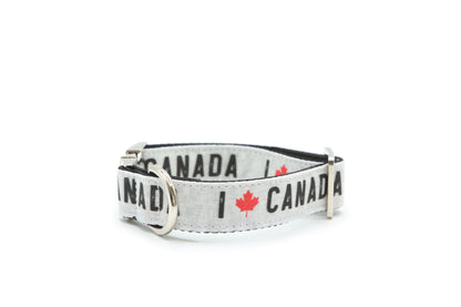 I Love Canada Maple Leaf Patrotic Dog Collar