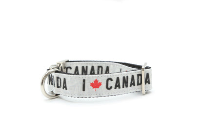 I Love Canada Maple Leaf Patrotic Dog Collar