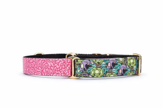 Zombie Brain Martingale Dog Collar